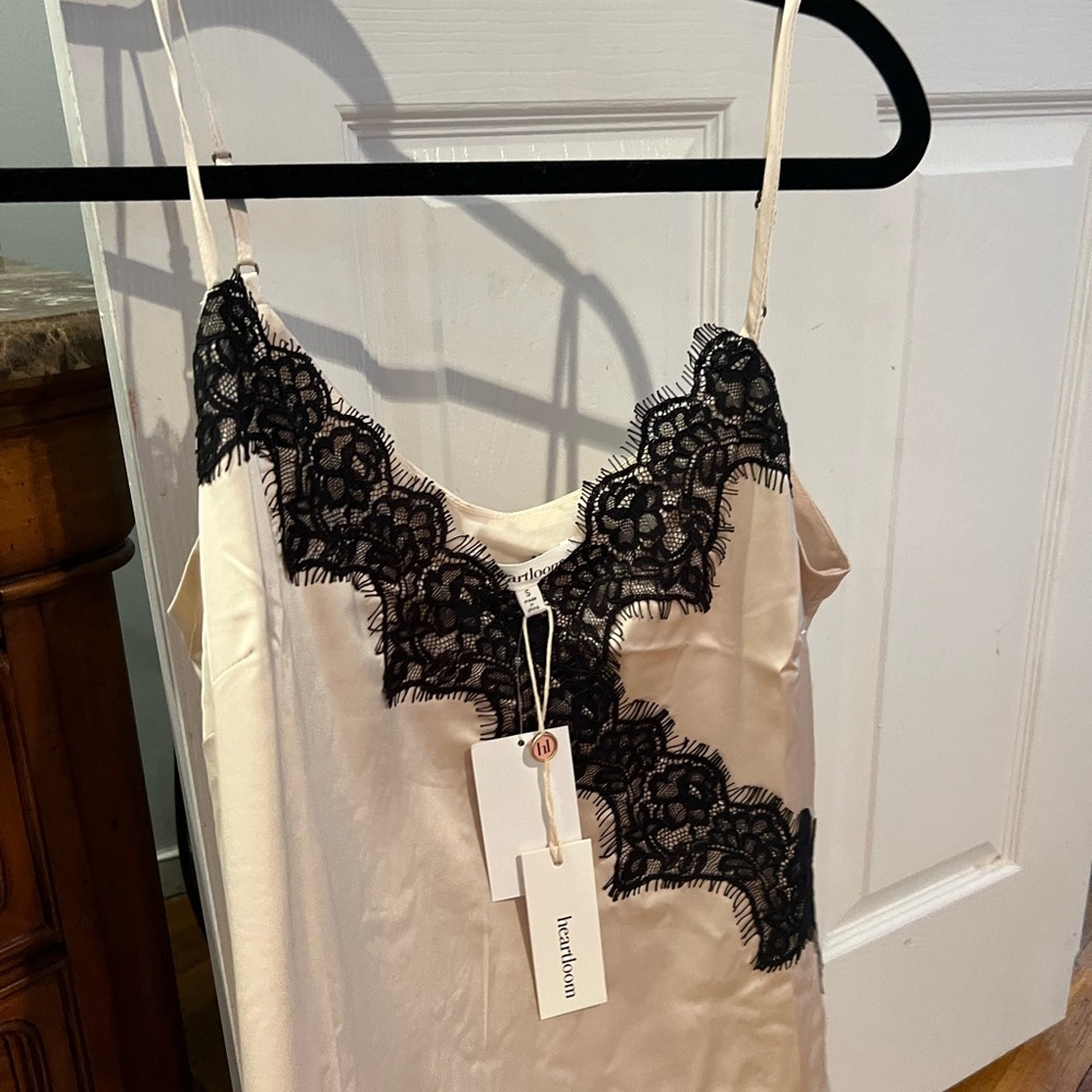 Cream and Black Lace Chemise